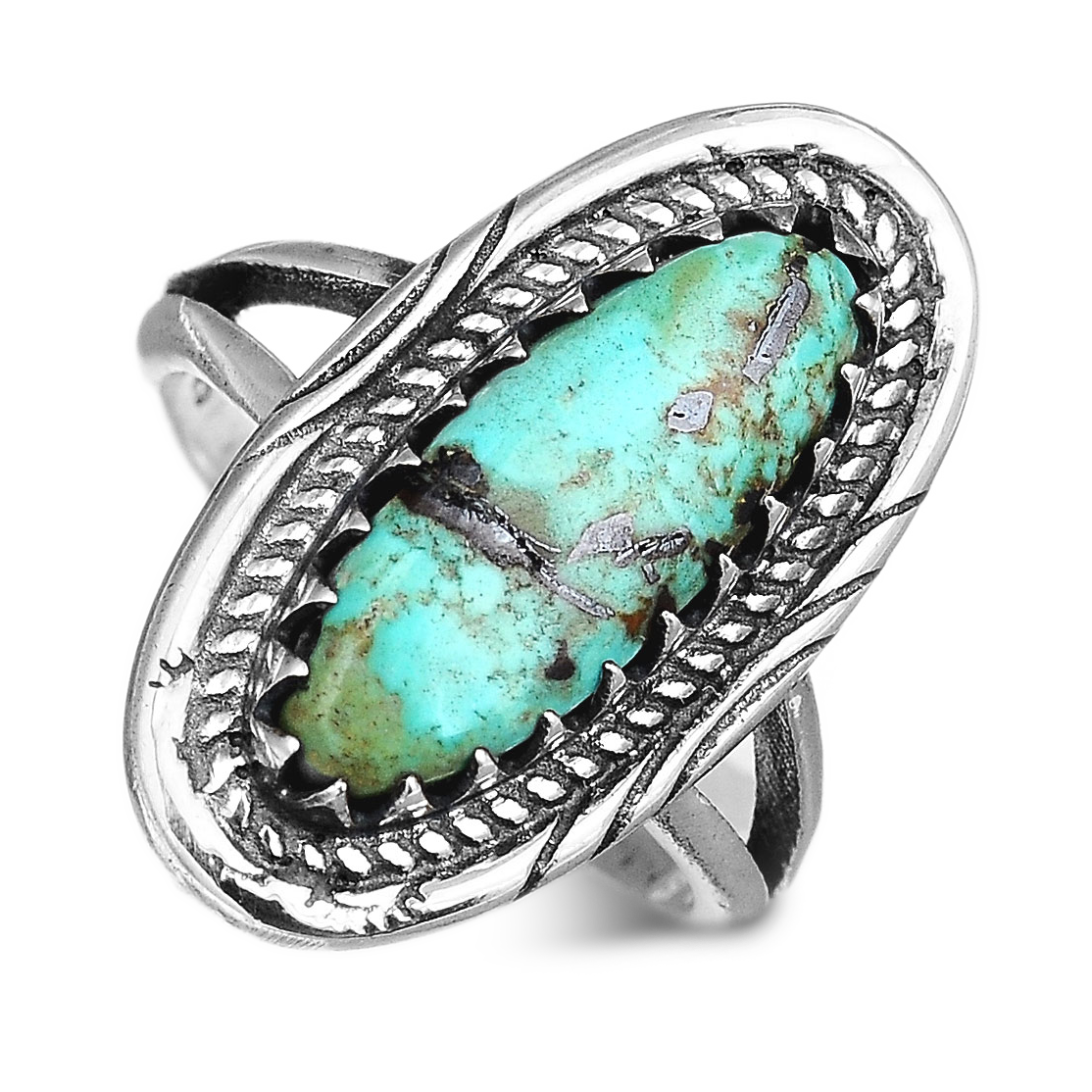 Anillo boho de plata con turquesa