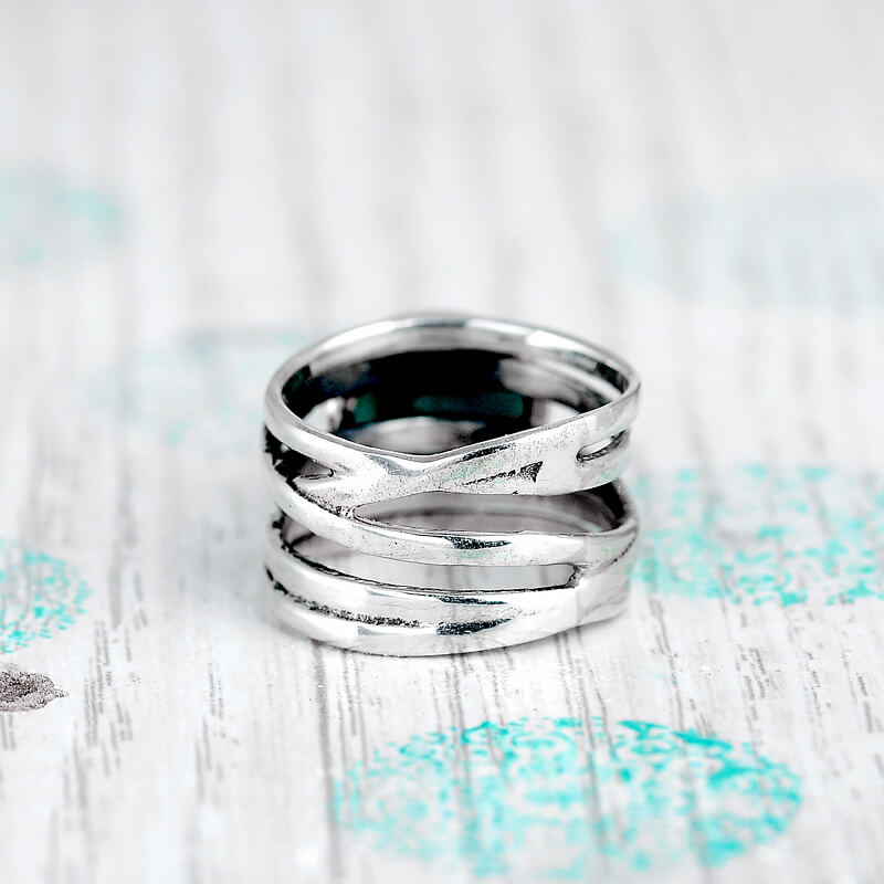Anillo envolvente grueso de aguamarina – imagen 3