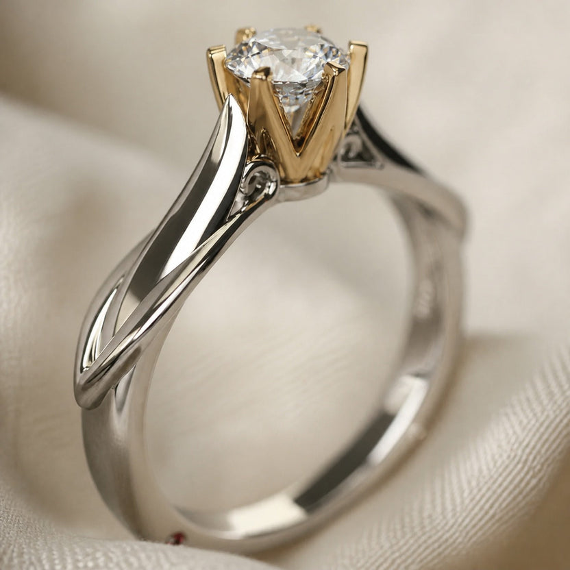 Anillo statement de moissanita