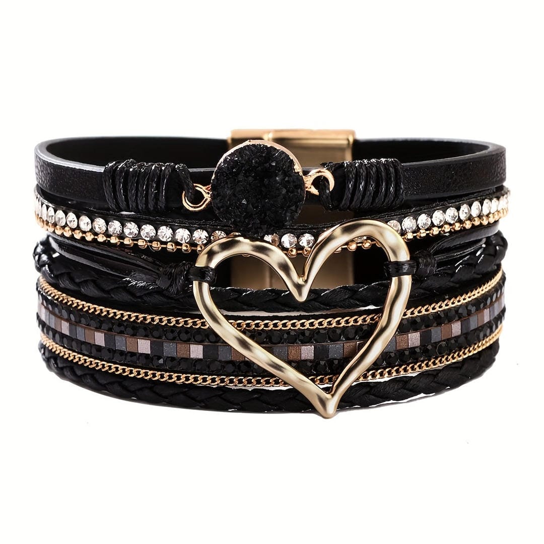 Pulsera bohemia de piel multicapa – imagen 12