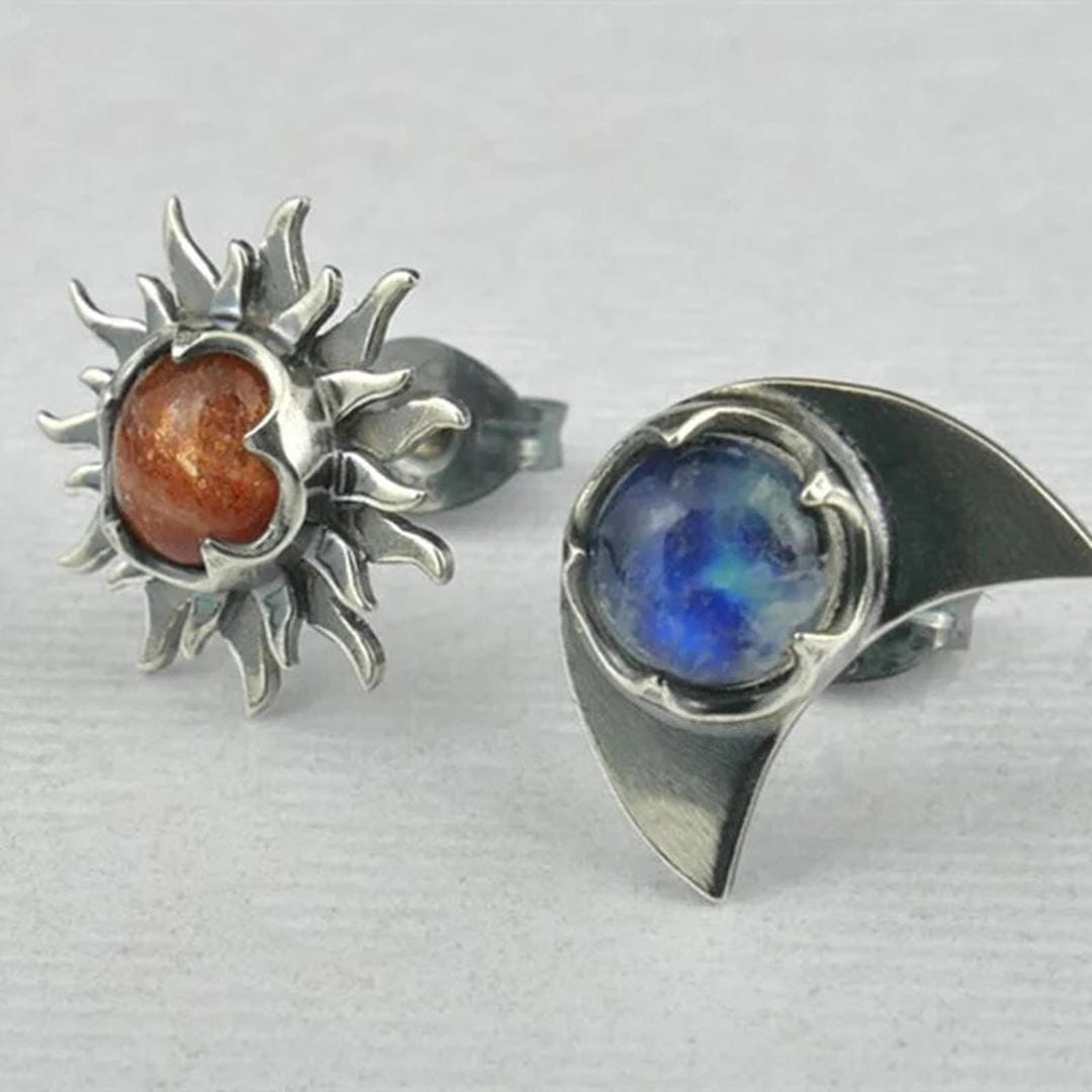 Pendientes elegantes de sol y luna – imagen 3