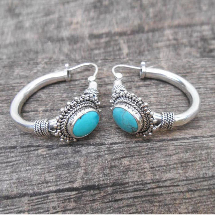 Pendientes retro chic de turquesa – imagen 2