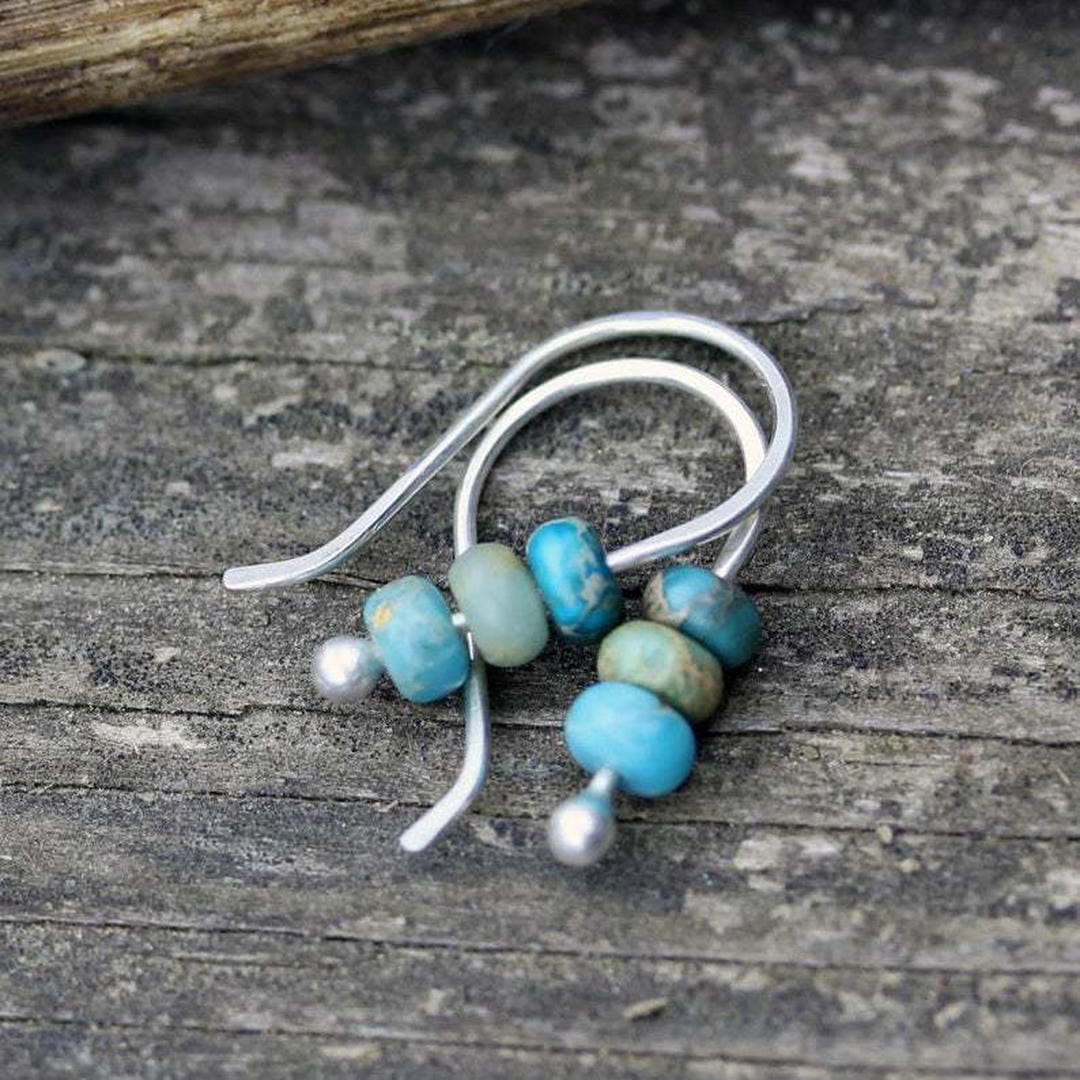 Pendientes retro de turquesa – imagen 3