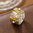 Anillo ancho atemporal de circonita