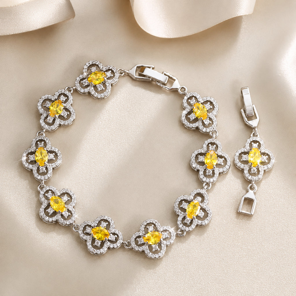 Pulsera floral amarilla de lujo – imagen 2