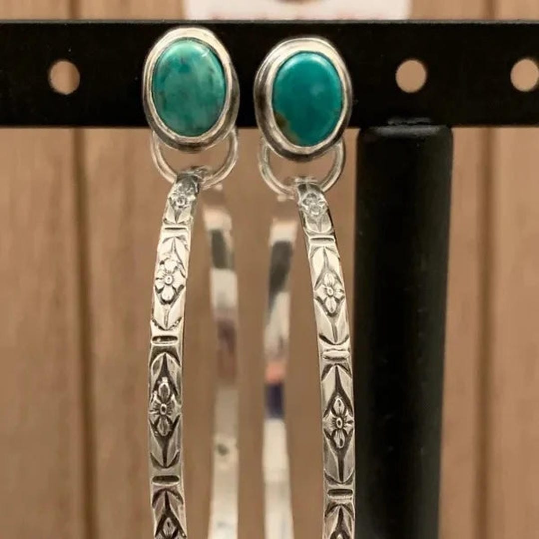 Pendientes boho chic vintage de ónice – imagen 3