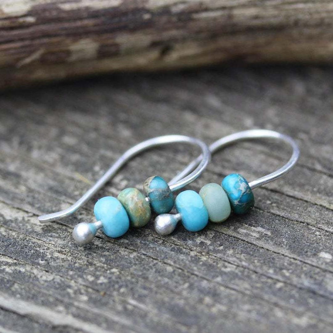Pendientes retro de turquesa – imagen 2