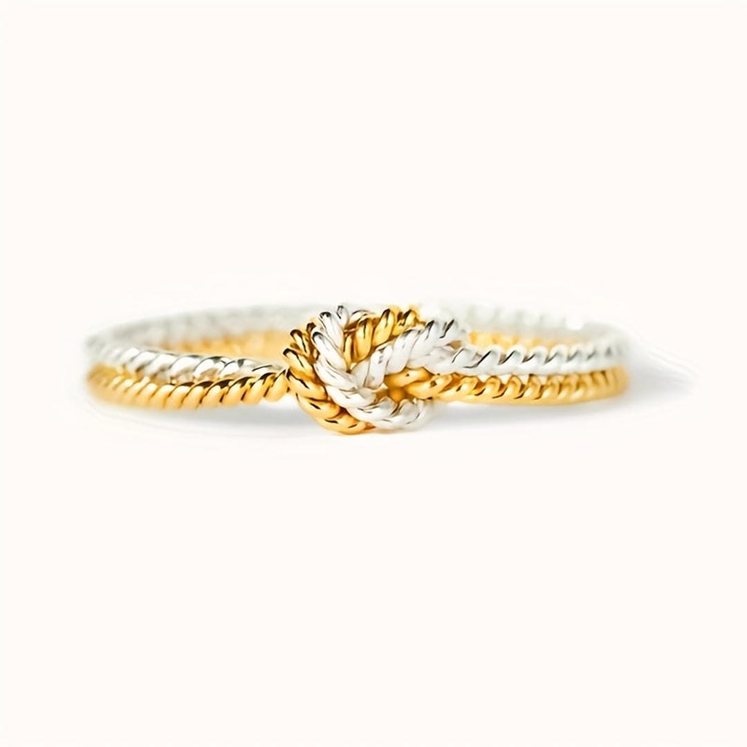 Anillo bicolor con nudo de amor – imagen 2