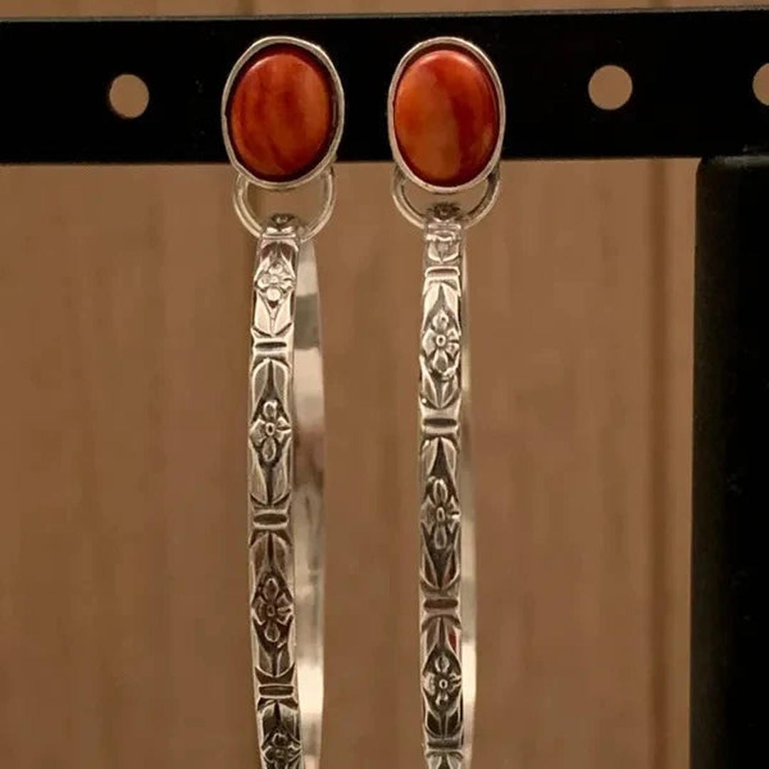 Pendientes boho chic vintage de ónice – imagen 2