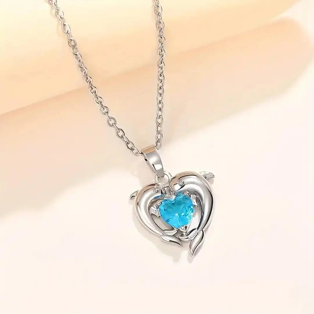 Collar versátil de corazones gemelos del océano – imagen 2