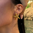 Pendientes elegantes de estrella de mar dorados – imagen 3