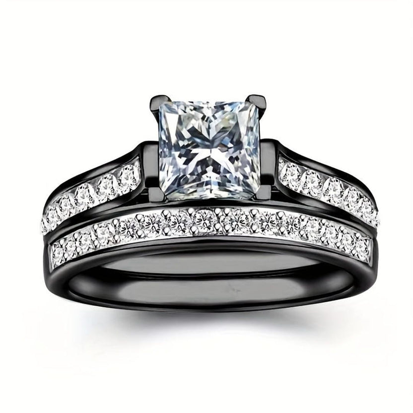 Anillo de promesa pavé oscuro