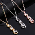 Collar infinito de circonita en oro blanco – imagen 4