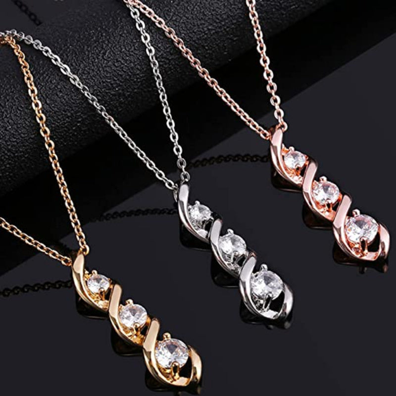 Collar infinito de circonita en oro blanco – imagen 4