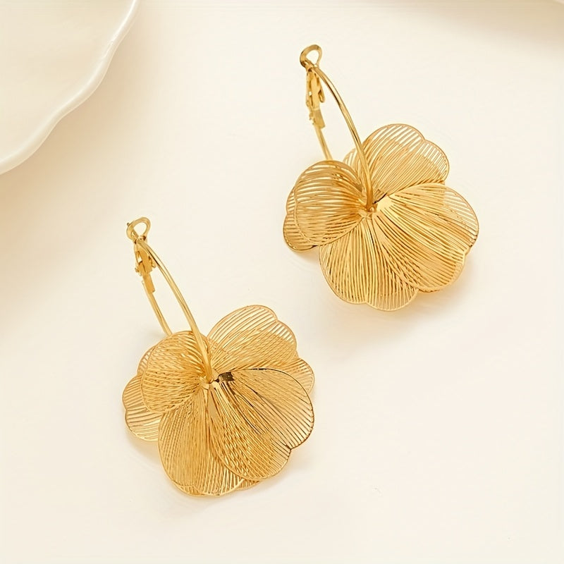 Pendientes colgantes Couture de pétalo