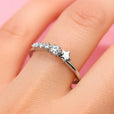 Anillo clásico de circonita en forma de estrella – imagen 2