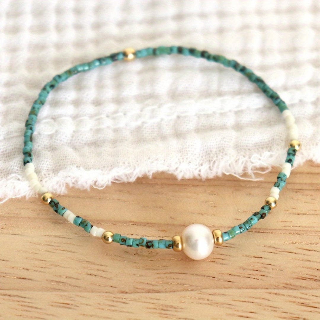 Pulsera costera de perlas y chaquiras – imagen 2