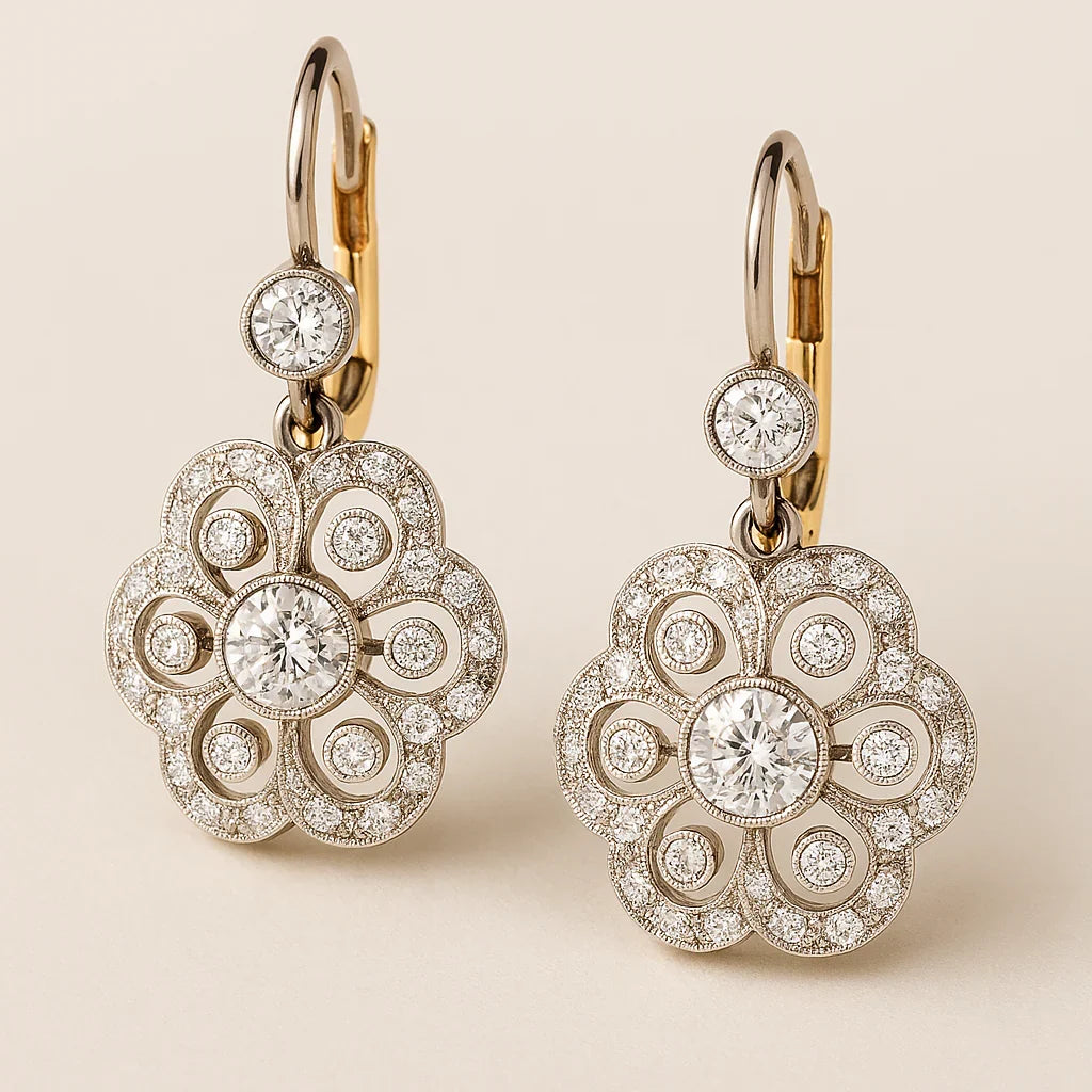 Pendientes retro de cristal con mandala – imagen 2