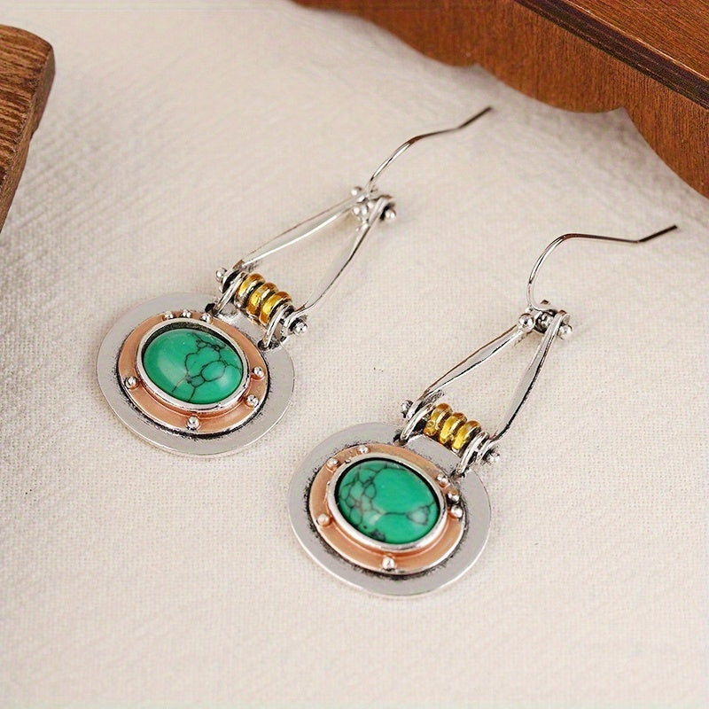 Pendientes geométricos de turquesa elegantes – imagen 2