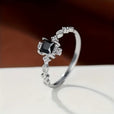 Anillo vintage negro cuadrado con incrustación cúbica – imagen 3