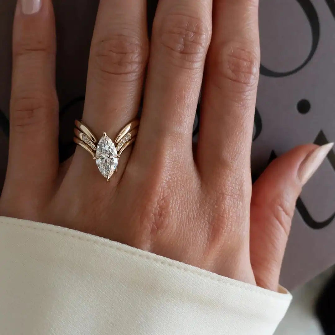 Set de anillos de talla marquise – imagen 2