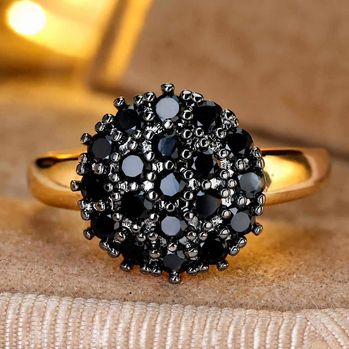 Anillo statement esférico de ónix – imagen 2