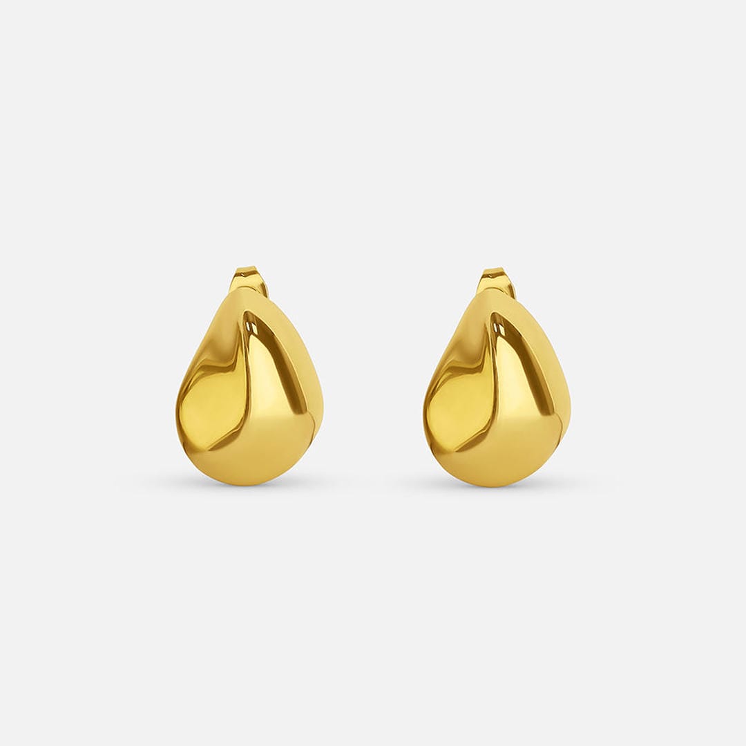 Pendientes modernos de gota dorada
