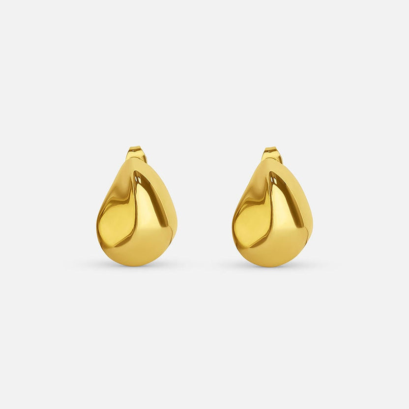 Pendientes modernos de gota dorada