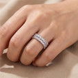Anillo de lujo con hoja y cristal blanco – imagen 5