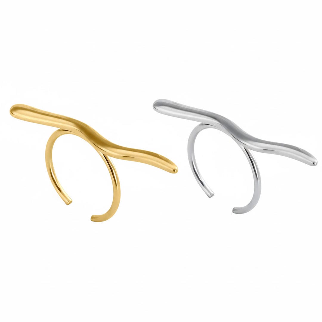 Anillo minimalista de rama dorada – imagen 6