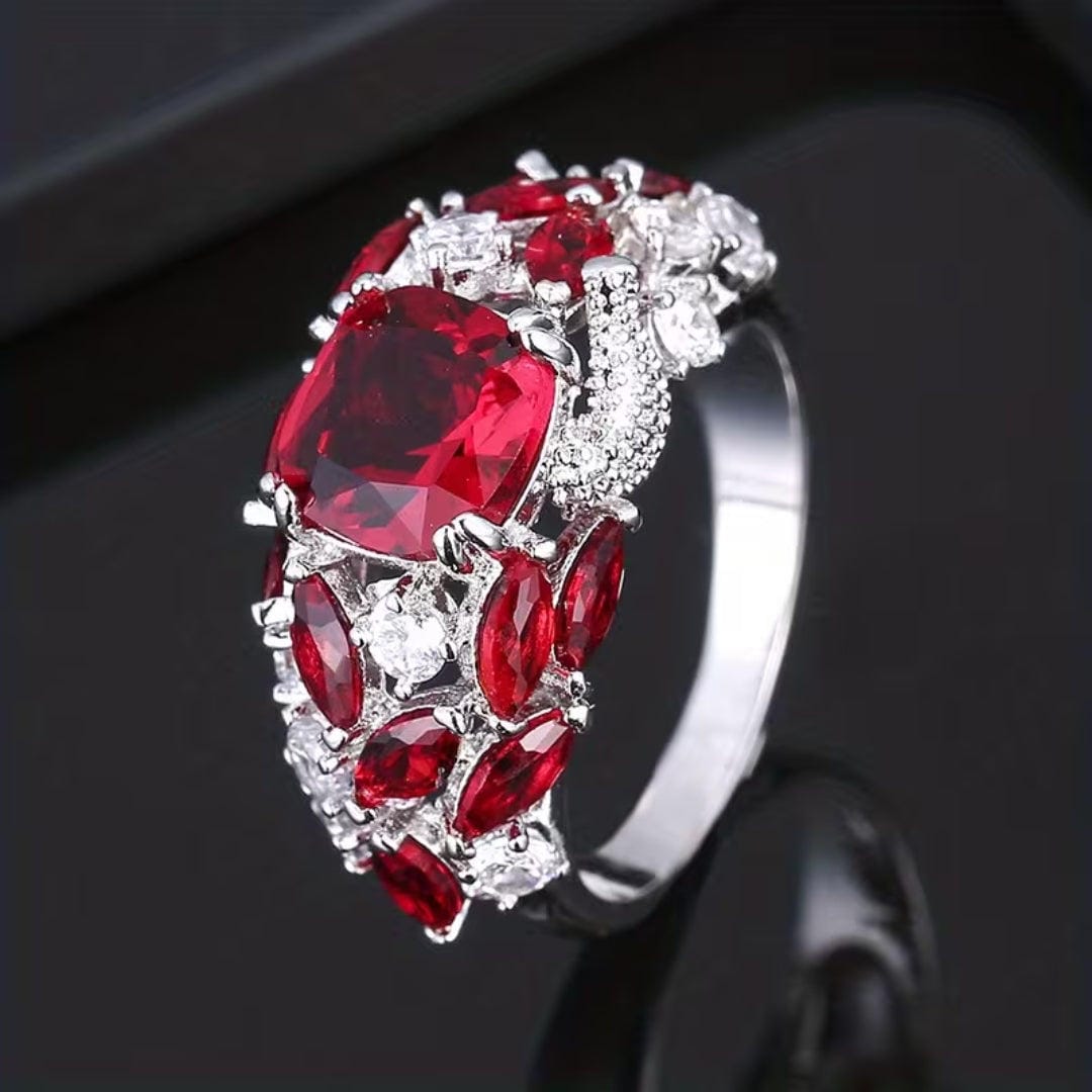 Anillo floral con racimo esmeralda – imagen 2
