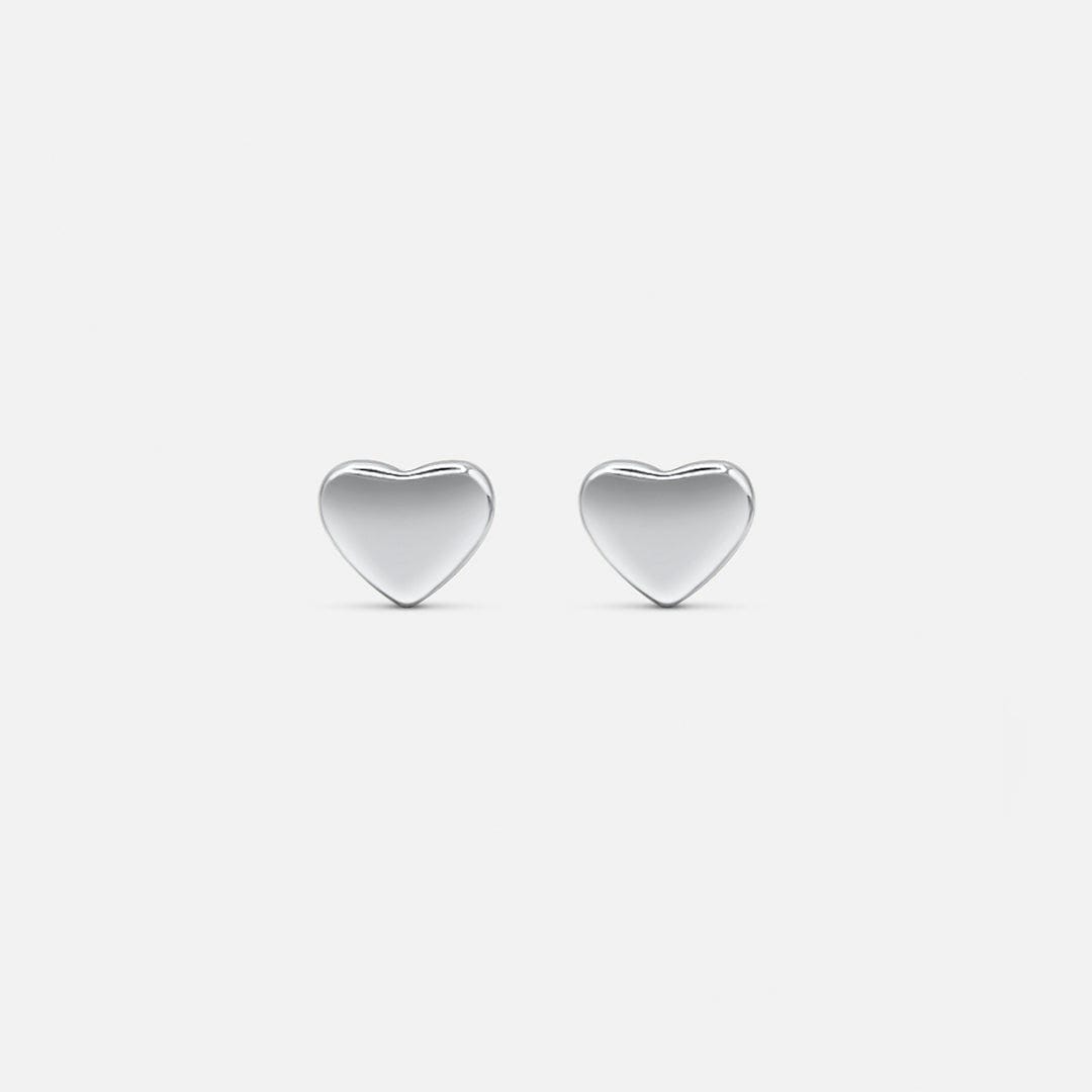 Pendientes de plata con mini corazón con estilo