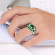Anillo floral con racimo esmeralda – imagen 3