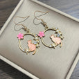 Pendientes colgantes de flor, gato y estrella – imagen 2