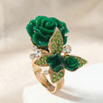 Anillo floral Emerald Rose