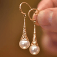 Pendientes vintage de perlas en dorado