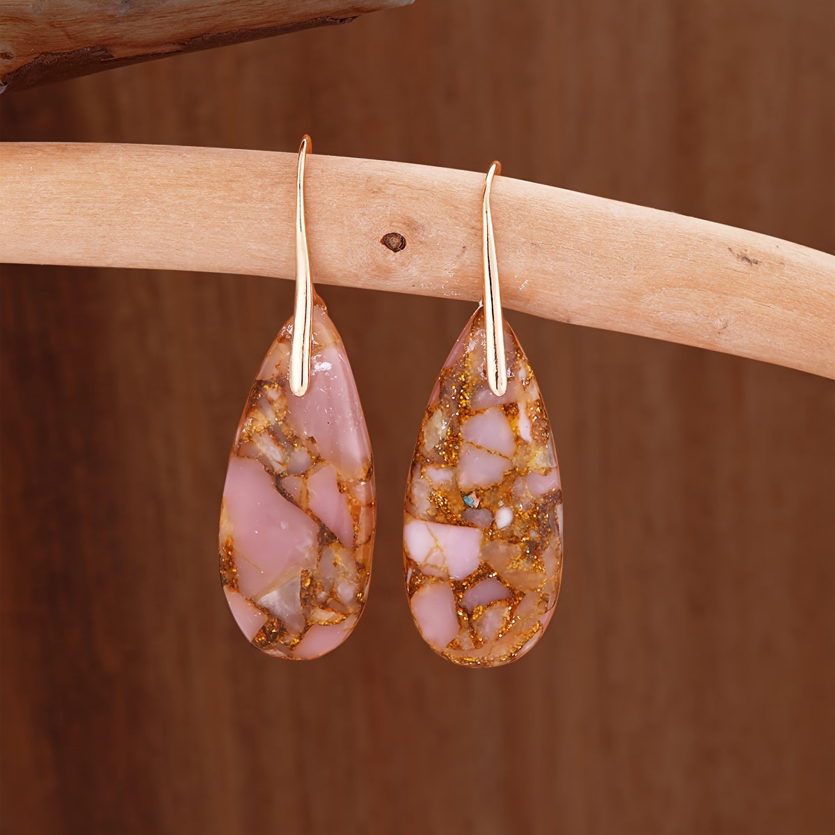 Pendientes artesanales de gota de tendencia – imagen 4
