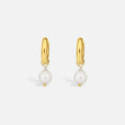 Pendientes colgantes de perla dorada atemporales – imagen 2
