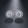 Pendientes de lujo con flor de cristal