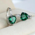 Pendientes de gota corazón esmeralda