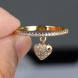 Anillo apilable pavé con dije de corazón