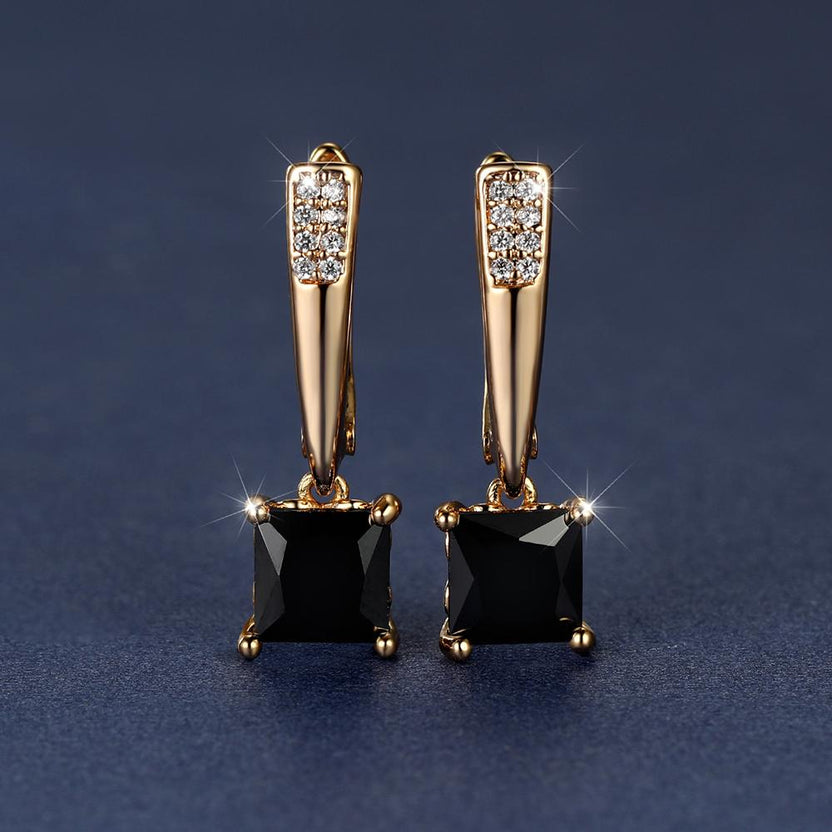 Pendientes colgantes de circonita de talla cuadrada