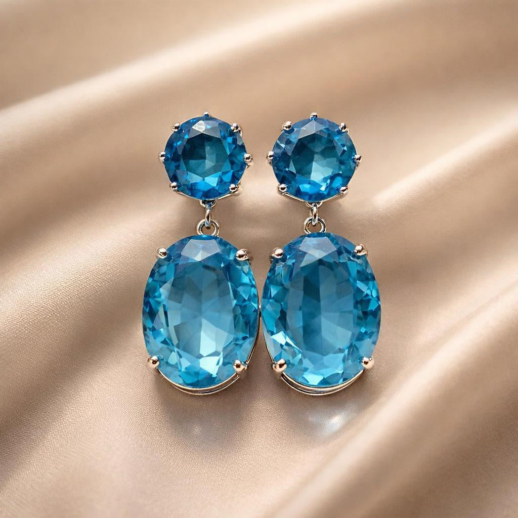 Pendientes majestuosos de circonita en oro blanco – imagen 4