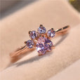 Anillo de piedra preciosa con pata de gato