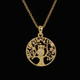 Collar dorado de búho del bosque con circonitas