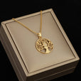Collar dorado de búho del bosque con circonitas – imagen 3