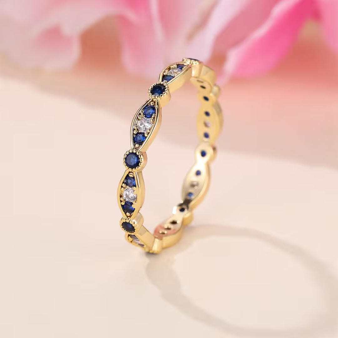Anillo azul elegante brillante – imagen 2