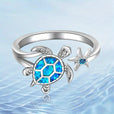 Anillo de tortuga marina y estrella de mar azul – imagen 2