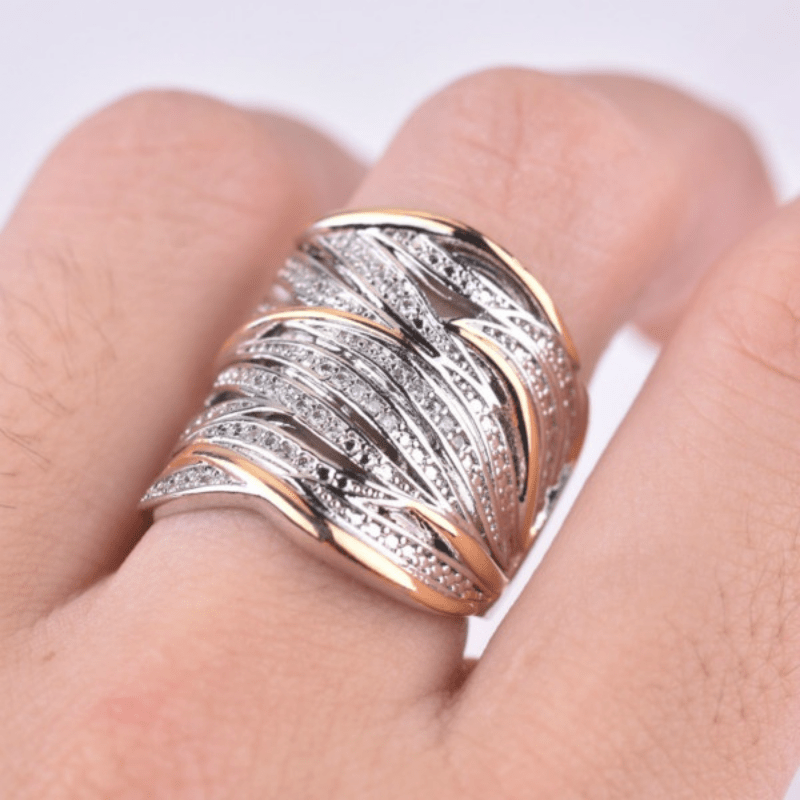 Anillo creativo envolvente de circonita de varias capas – imagen 3