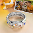 Anillo de huella de pata «Siempre en mi corazón»